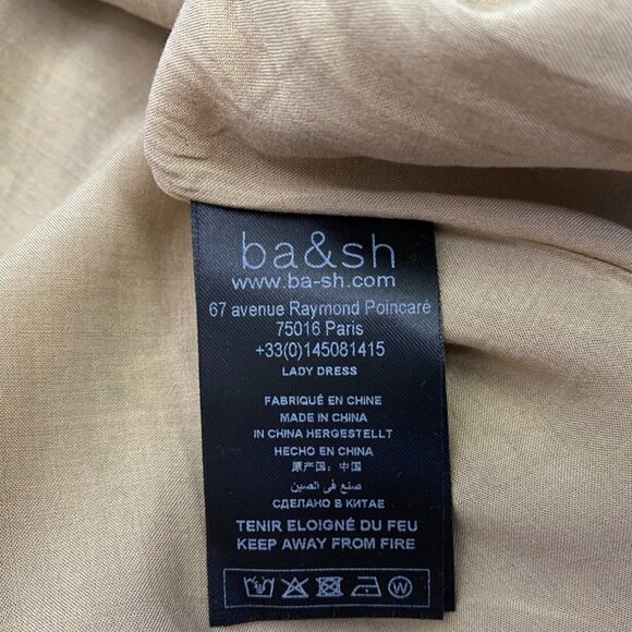 Ba&sh Sandra Autumn Leaf Print Brown Ruffle Georgette Mini Dress - Picture 11 of 13